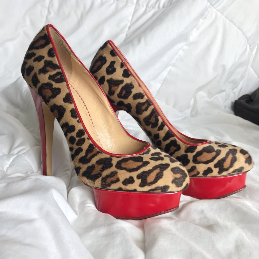 Charlotte Olympia Cheetah Print Platforms